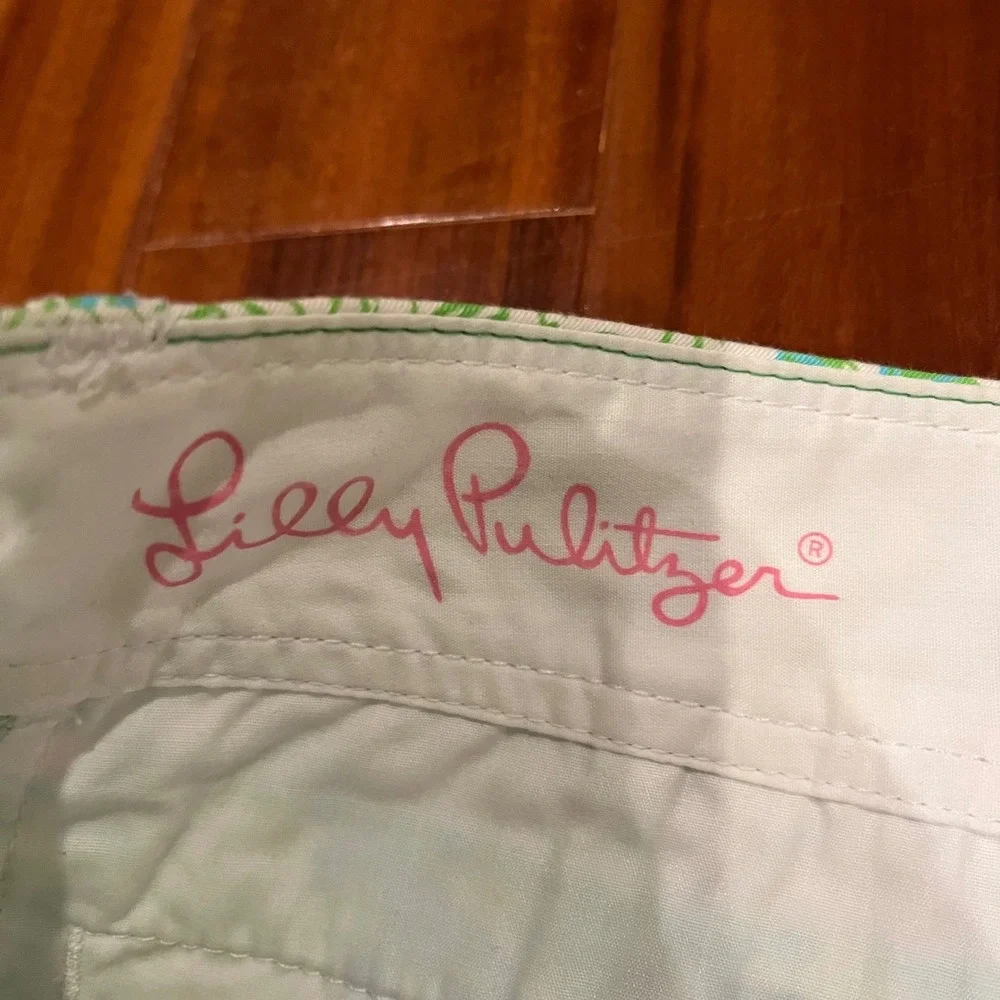 Lilly Pulitzer Callan Shorts Animal Print White Blue Green‎ Floral Print Size 00